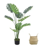 Monstera Artificial, Cesto, Planta Artificial