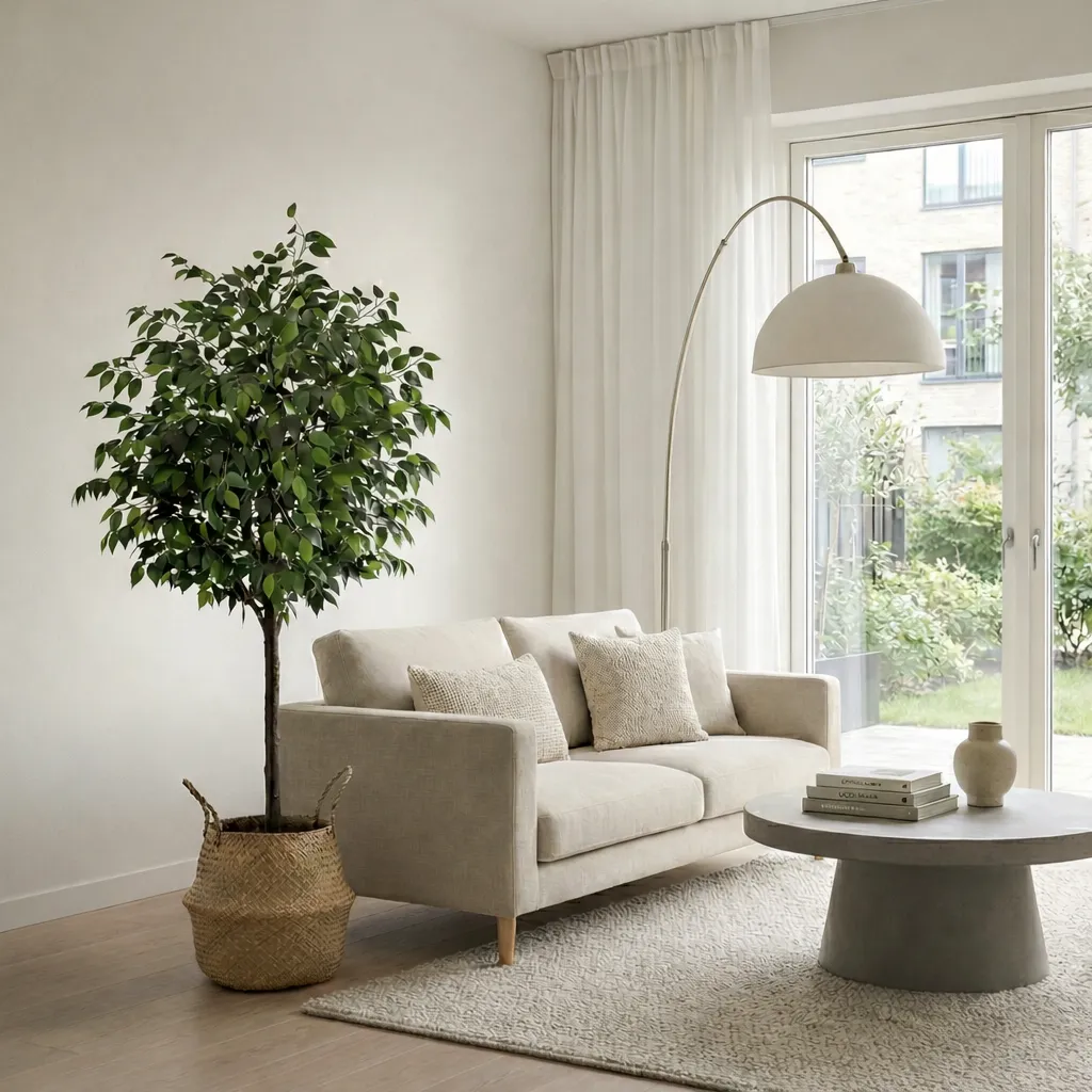 Ficus 180cm + Cesto Pack Ficus 180 cm + Cesto Mimbre 32 cm - Imagen 1