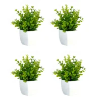 Plantas pequeñas artificiales con maceta