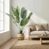 Palmera Artificial, Cesto Mimbre