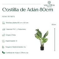 Monstera Artificial, Costilla de Adan Artificial, Planta Artificial