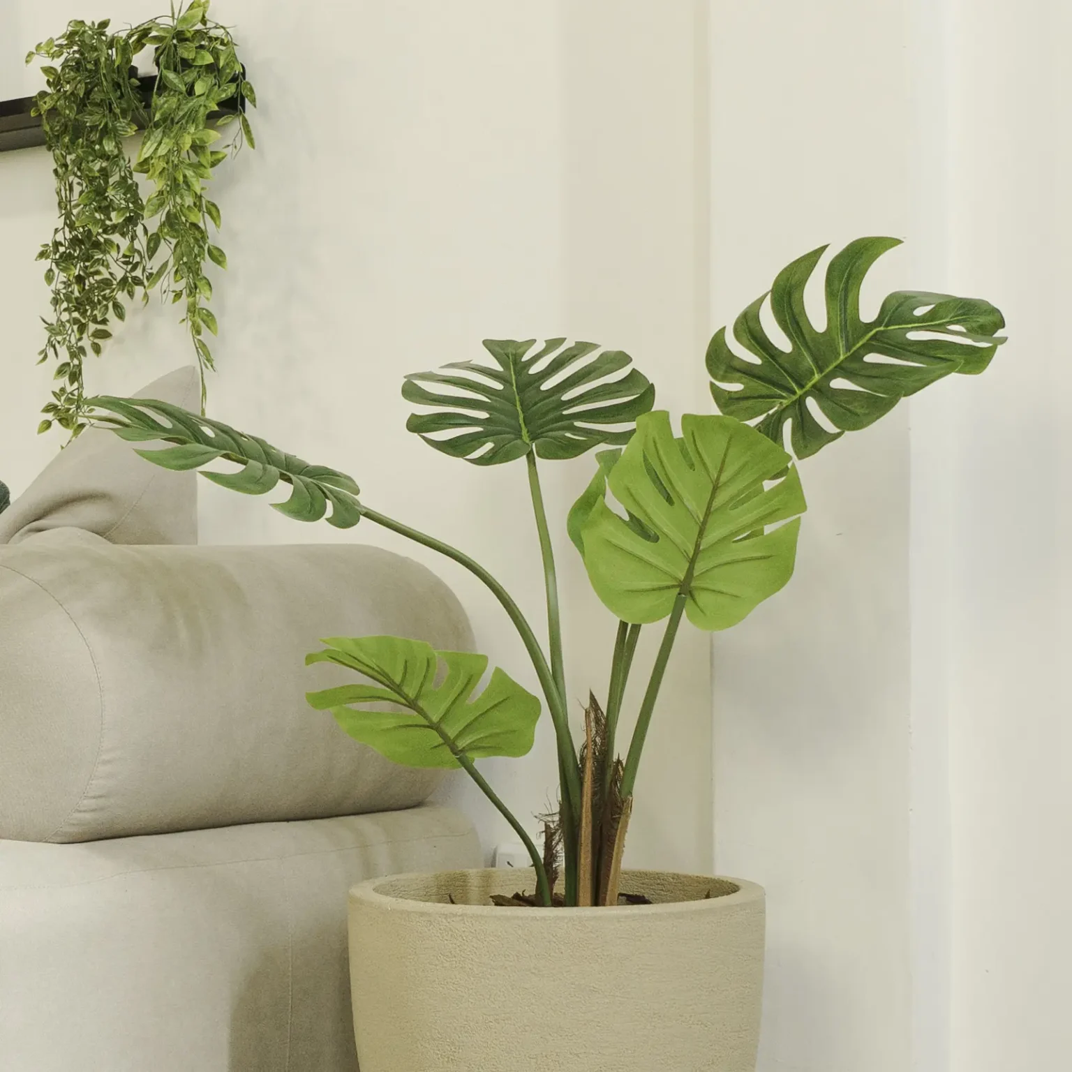Monstera Artificial, Costilla de Adan Artificial, Planta Artificial