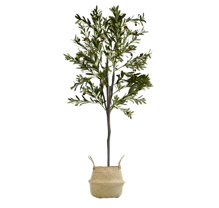 Olivo Artificial, Cesto mimbre, Arbol Artificial