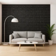 Placa Autoadhesiva Negra, Panel 3D para Pared