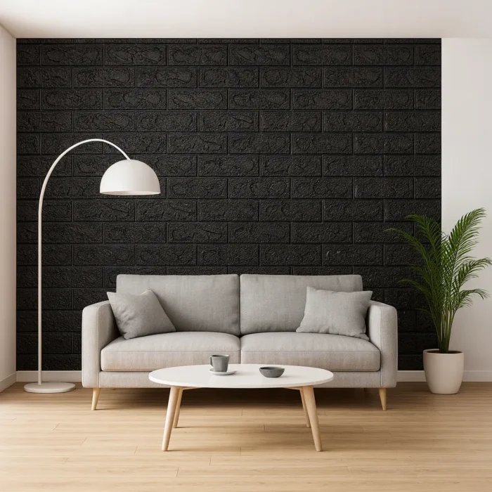 Placa Autoadhesiva Negra, Panel 3D para Pared