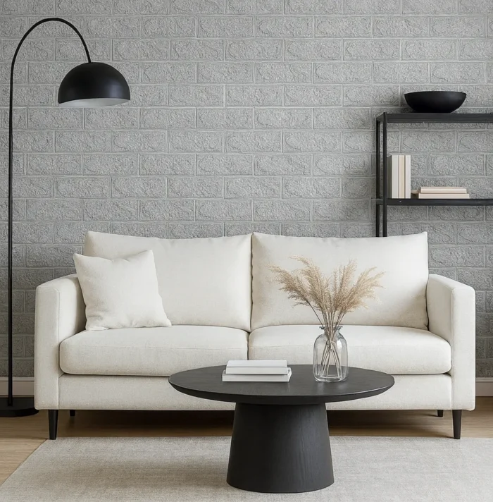 Placa Autoadhesiva Gris, Panel 3D para Pared