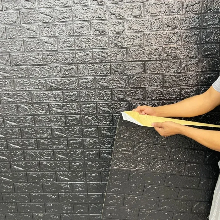 Placa Autoadhesiva Negra, Panel 3D para Pared