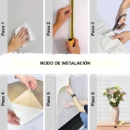Placa Autoadhesiva Negra, Panel 3D para Pared
