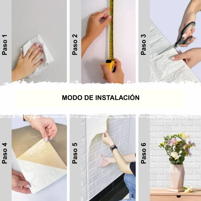 Placa Autoadhesiva Negra, Panel 3D para Pared