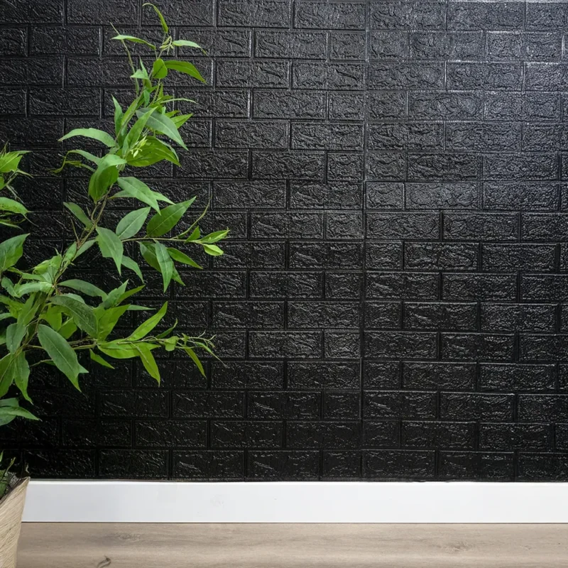 Placa Autoadhesiva Negra, Panel 3D para Pared