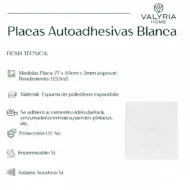 Placa Autoadhesiva Blanca, Panel Autoadhesiva
