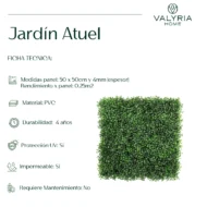Jardín Vertical Artificial Deseado Claro - Pack 4 paneles 50x50cm (1m²) - Imagen 10