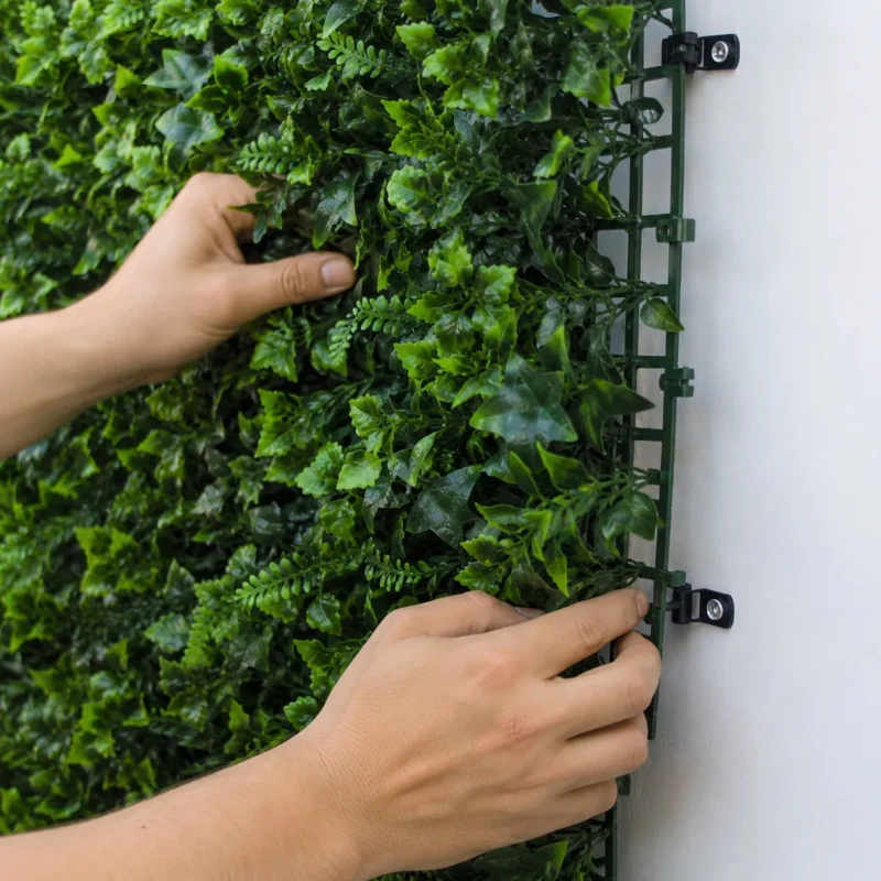 instalación panel jardín vertical artificial pared