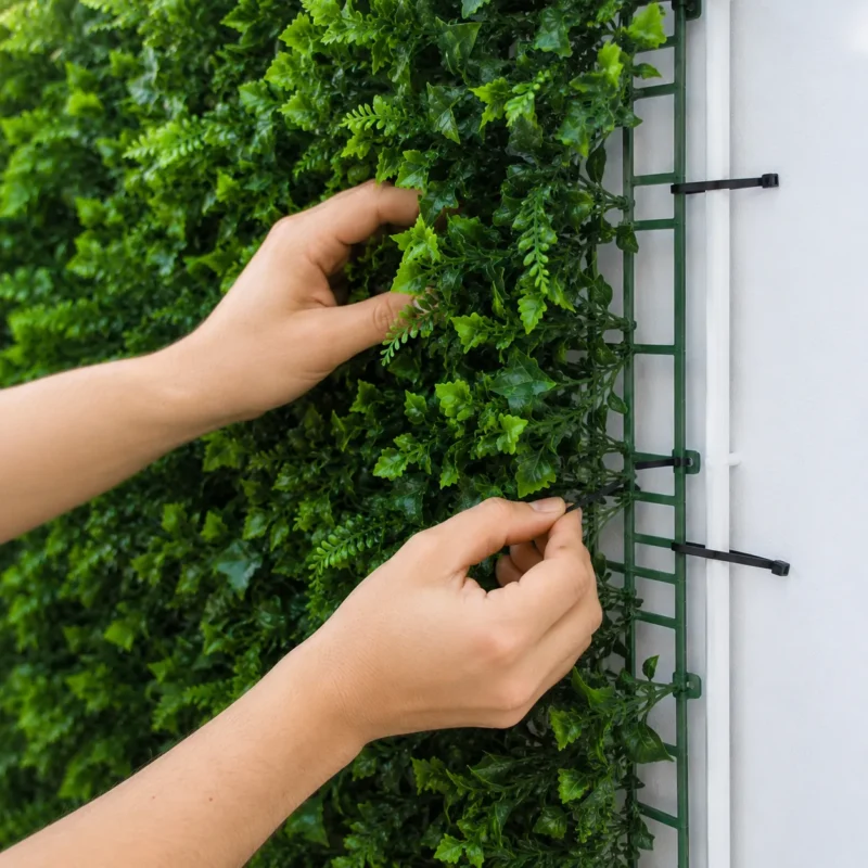 instalación panel jardín vertical artificial pared