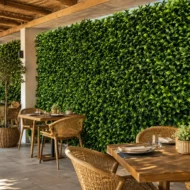 paneles jardín vertical artificial terraza exterior restaurante