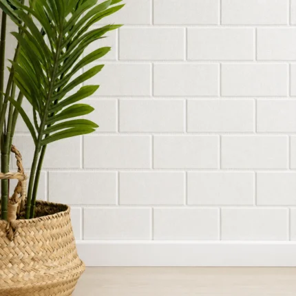 Placa Autoadhesiva Ladrillo Blanco Liso, Paneles Autoadhesivos para Pared