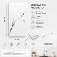 Placa Autoadhesiva Mármol Blanca