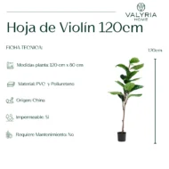 Planta Artificial Ficus Hoja de Violin 120cm - Imagen 7