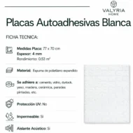 Placa Autoadhesiva Blanca, Panel 3D para Pared