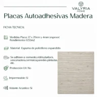 Placa Autoadhesiva Madera, Paneles Autoadhesivos para Pared