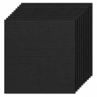 Placa Autoadhesiva Ladrillo Negro Liso, Paneles Autoadhesivos para Pared
