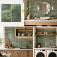 Azulejo Autoadhesivo 3D Verde