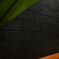 Placa Autoadhesiva Ladrillo Negro Liso, Paneles Autoadhesivos para Pared