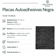 Placa Autoadhesiva Negra, Panel 3D para Pared