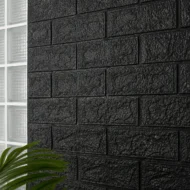 Placa Autoadhesiva Negra, Panel 3D para Pared