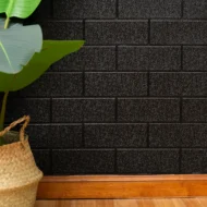Placa Autoadhesiva Ladrillo Negro Liso, Paneles Autoadhesivos para Pared
